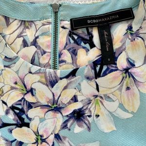 BCBG floral blouse.